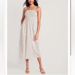 Old Navy | Dresses | Old Navy Fit Flare Floral Boho Smocked Maxi Cami Dress  Xl Womens Cotton | Poshmark